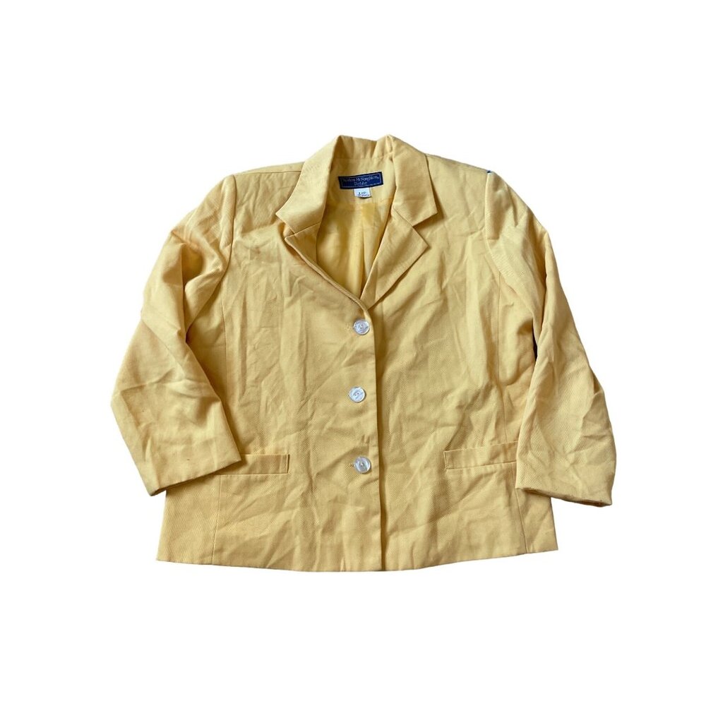 Vintage‎ Norton McNaughton Women's Yellow Blazer Size 12P Button Down Office
